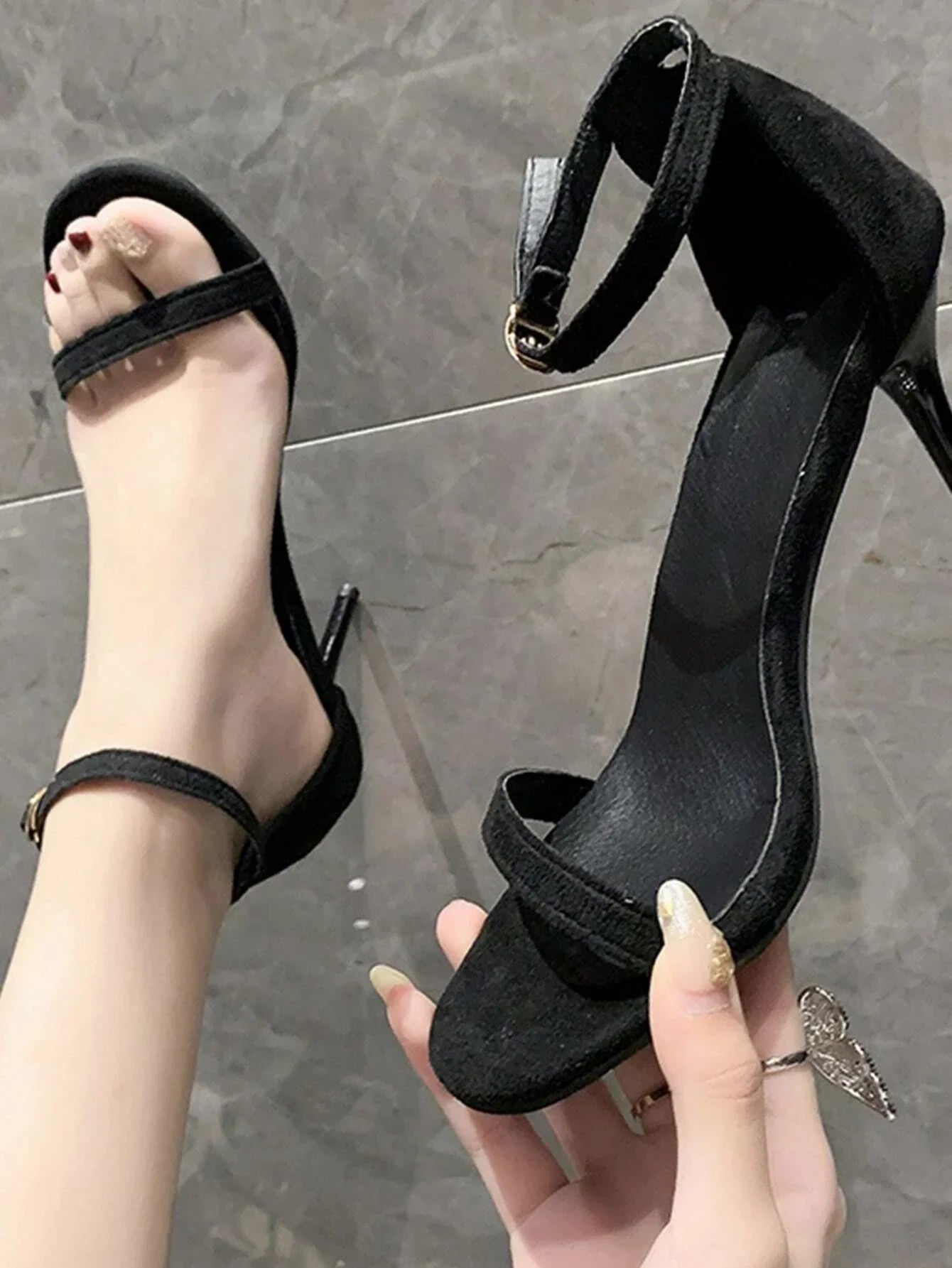 Flat Strap Fashion High Heels - Iconic Style