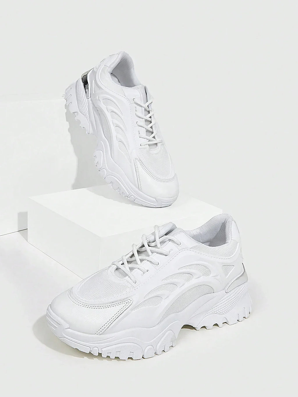 Sporty Mesh White Sneakers - Style Redefined