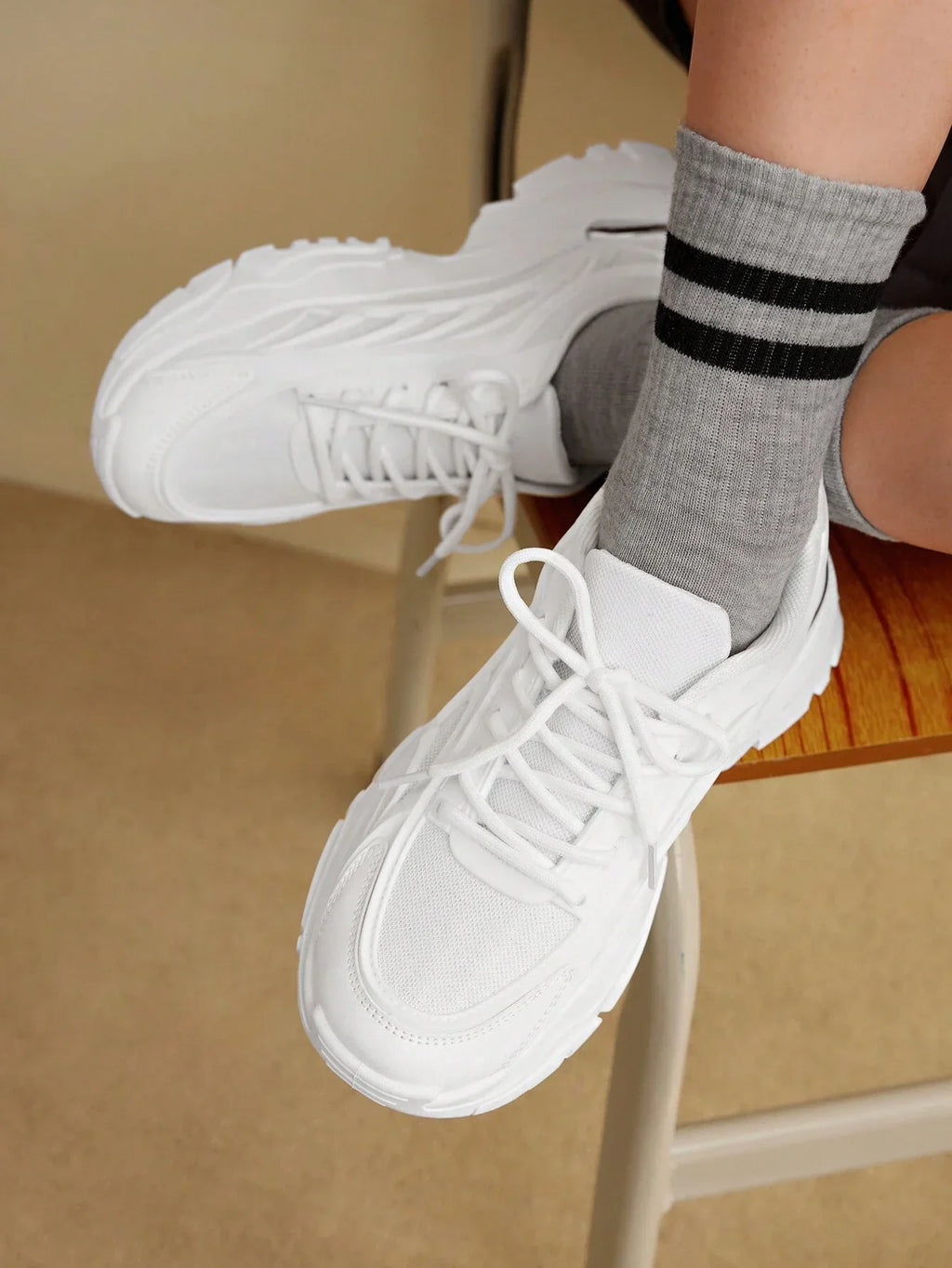 Sporty Mesh White Sneakers - Style Redefined