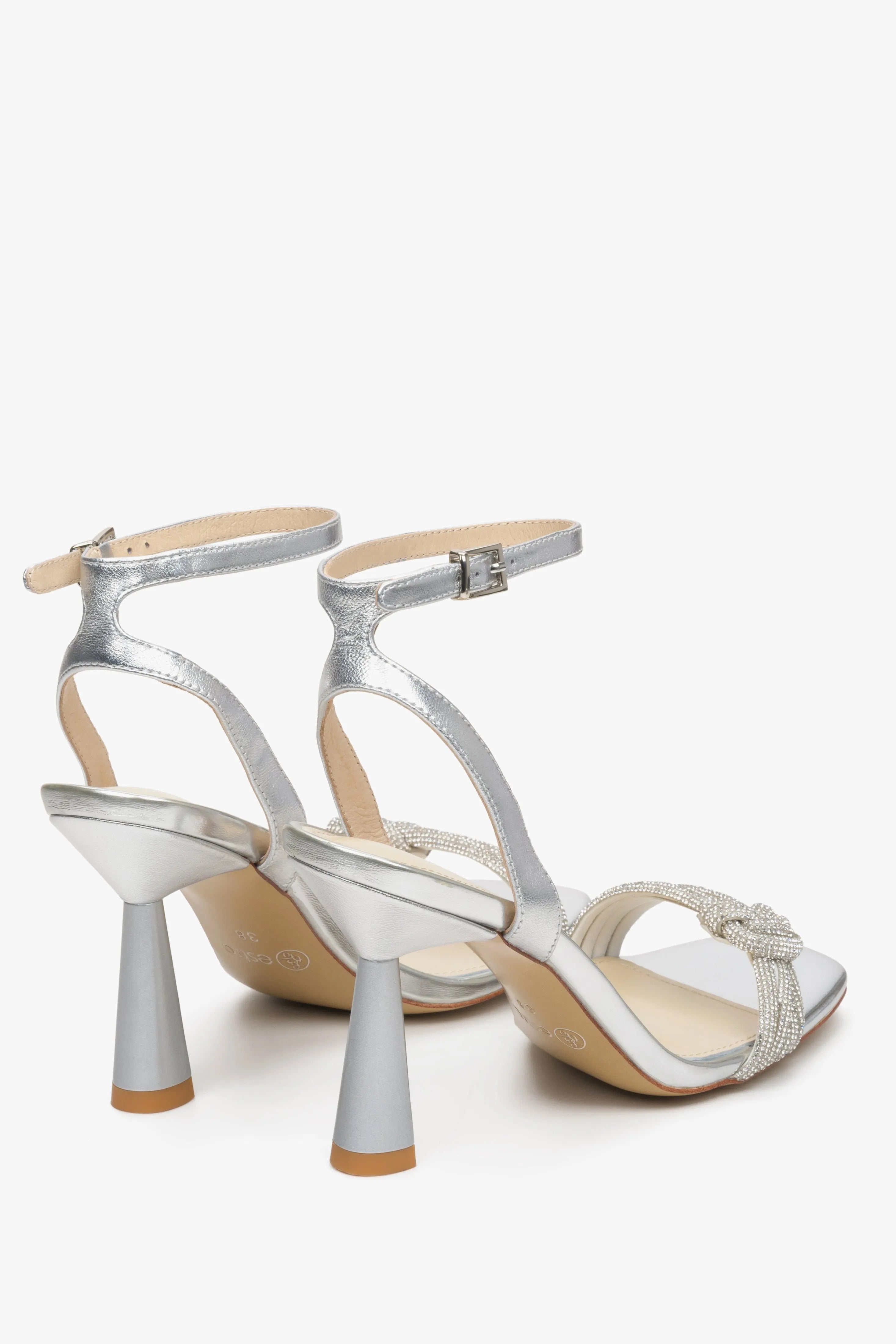 Stiletto Sandals with Zirconia - Beige Style