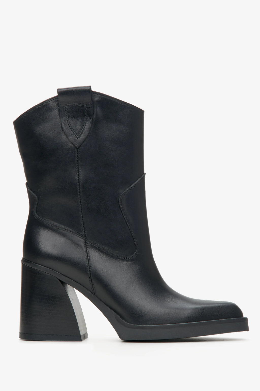 Low Black Cowboy Boots  - Stylish Black