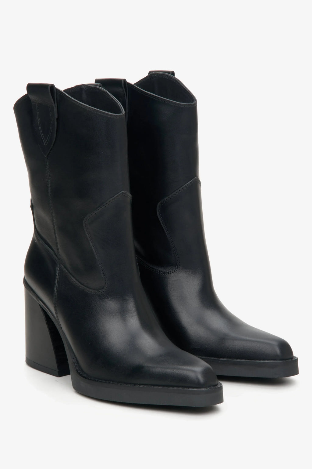 Low Black Cowboy Boots  - Stylish Black