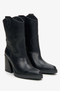 Low Black Cowboy Boots  - Stylish Black