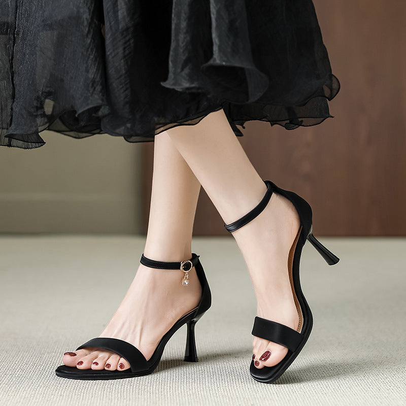 Flat Strap Fashion High Heels - Iconic Style